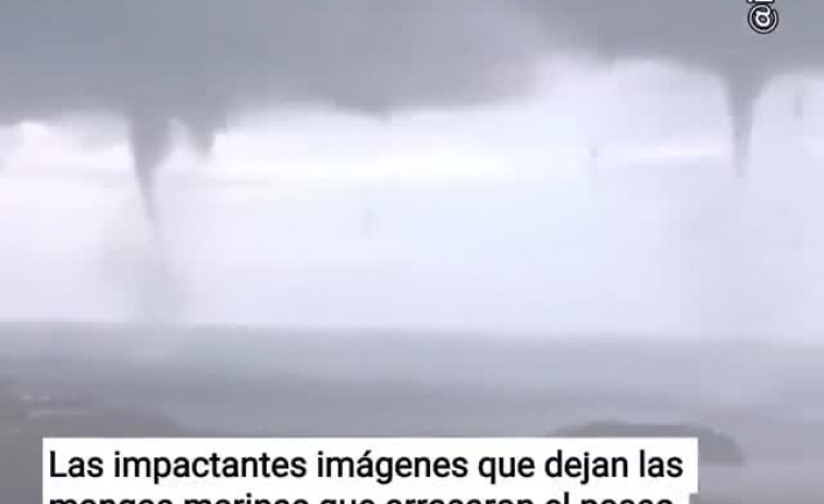 Vídeo: La furia de la manga marina en Mazarrón deja una imágenes impresionantes
