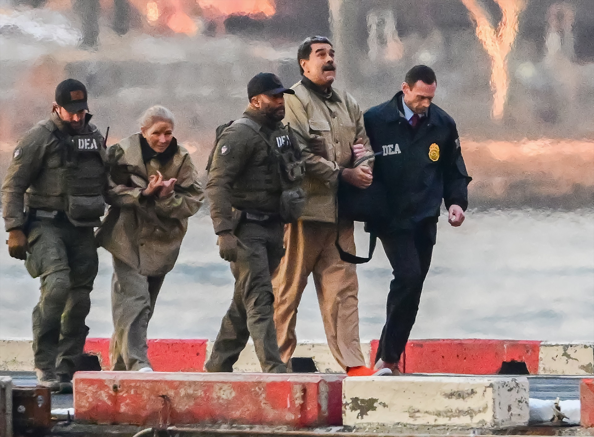 EuropaPress 7198630 presidente venezuela nicolas maduro esposa cilia flores escoltados agentes