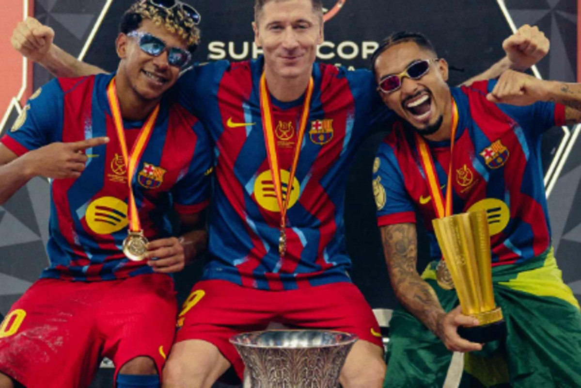 Lamine Yamal, Lewandowski y Raphinha