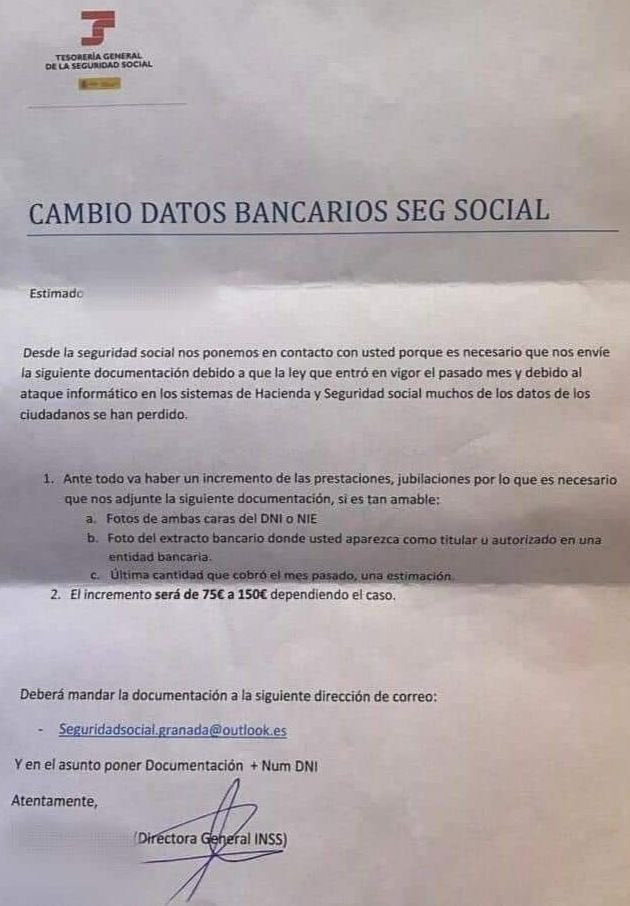 Aviso a pensionistas: estafadores suplantan a la Seguridad Social con falsas subidas