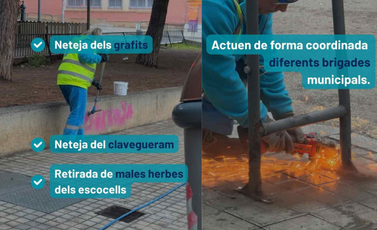 La Florida de L’Hospitalet cambia de cara: limpieza intensiva y retirada de grafitis en marcha
