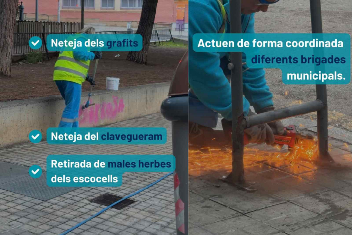 Brigadas municipales limpiando el barrio de La Florida   INSTTAGRAM