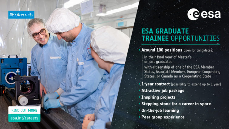 La Agencia Espacial Europea busca talento: todo sobre el Graduate Trainee Programme