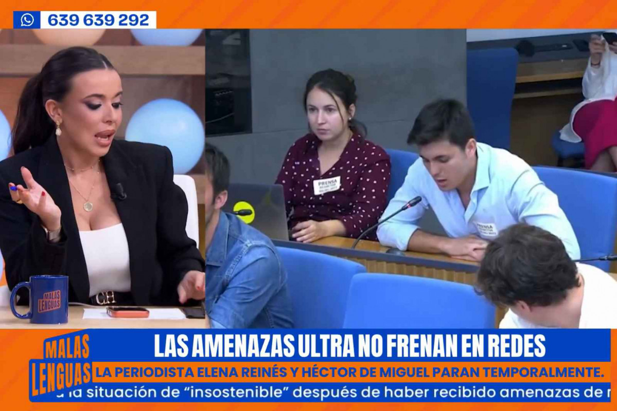 Sarah Santaolalla anunciando su batería de denuncias contra los ultras