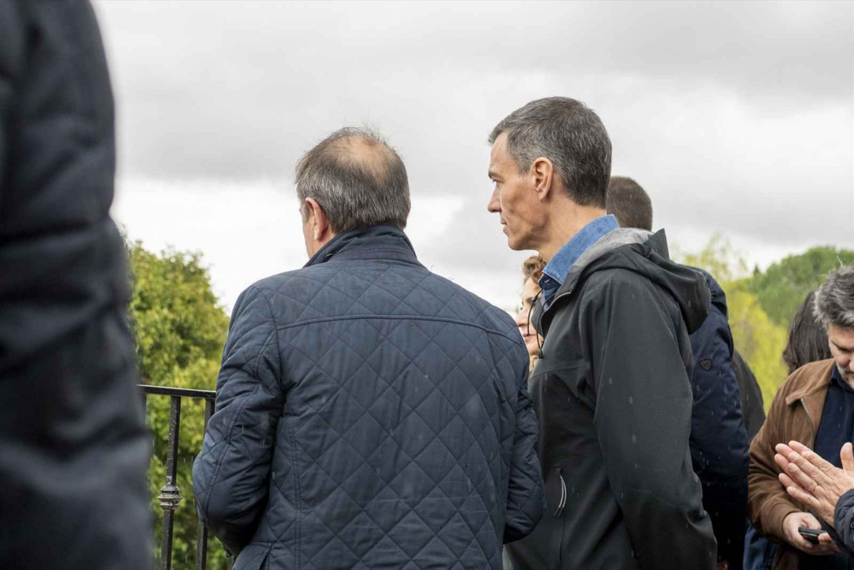 El presidente del Gobierno, Pedro Su00e1nchez, durante la visita a zonas afectadas de Jau00e9n por el desbordamiento del Guadalquivir. A 09 de febrero de 2026   EP