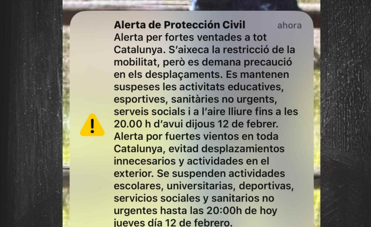Confusión en Catalunya: el Es-Alert levanta las restricciones en catalán pero no en castellano