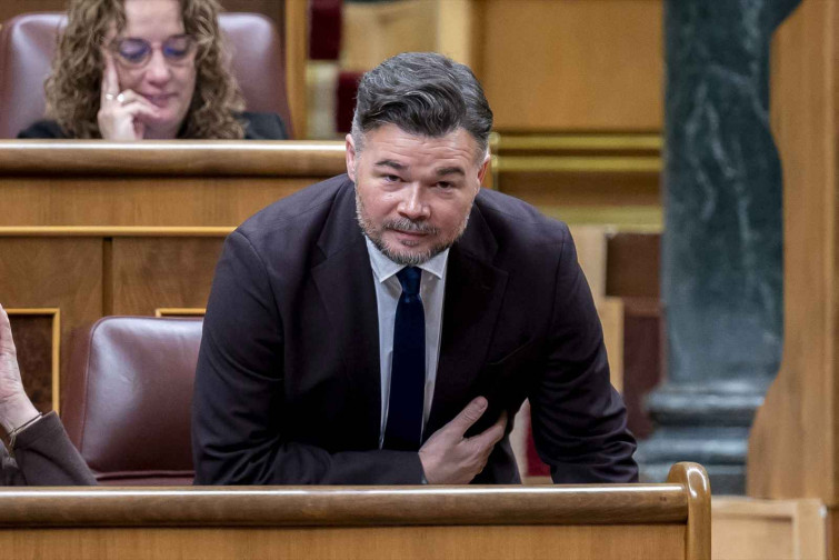 El portavoz de ERC en el Congreso, Gabriel Rufián, durante una sesión plenaria en el Congreso de los Diputados, a 12 de febrero de 2026, en Madrid (España).   Alberto Ortega   Europa Press
