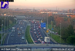 La A-2 registra 12 kilómetros de retención por obras entre Sant Joan Despí y Sant Andreu de la Barca