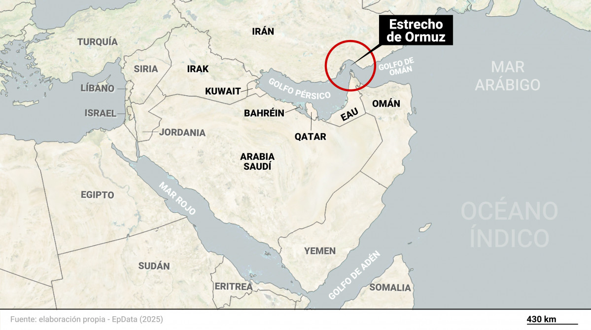 EuropaPress 6817810 mapa localizacion estrecho ormuz paises rodean golfo persico estrecho ormuz