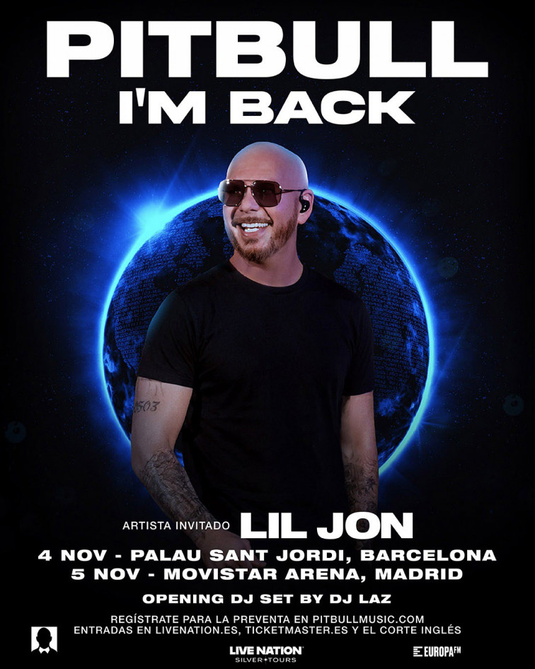 Pitbull actuará en noviembre en Barcelona