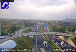 Importantes retenciones en las principales carreteras del Baix Llobregat en la hora punta