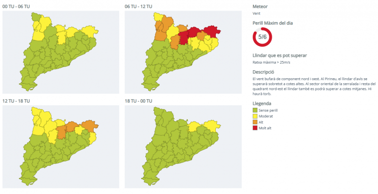Protecció Civil activa alertas máximas por viento y fuerte oleaje para la jornada dominical