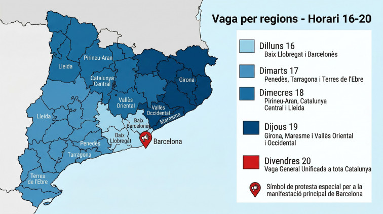 Catalunya paraliza la enseñanza: una huelga por zonas y días que exige ratios y salarios dignos