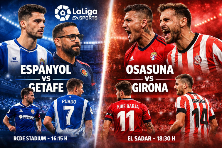 El Espanyol busca remontar ante el Getafe y el Osasuna se mide al Girona en una jornada clave de La Liga