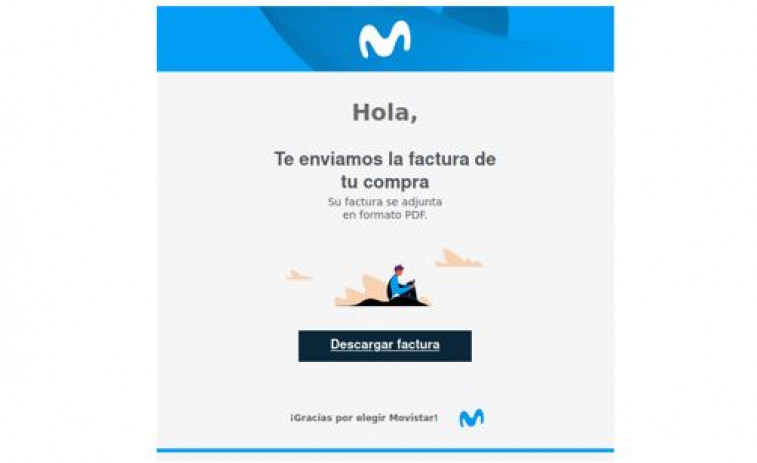 Alertan de una campaña que suplanta a Movistar con falsas facturas para instalar troyanos