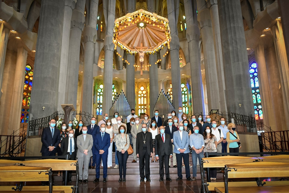 El interior de la Sagrada Familia durante el primer fin de semana de reapertura