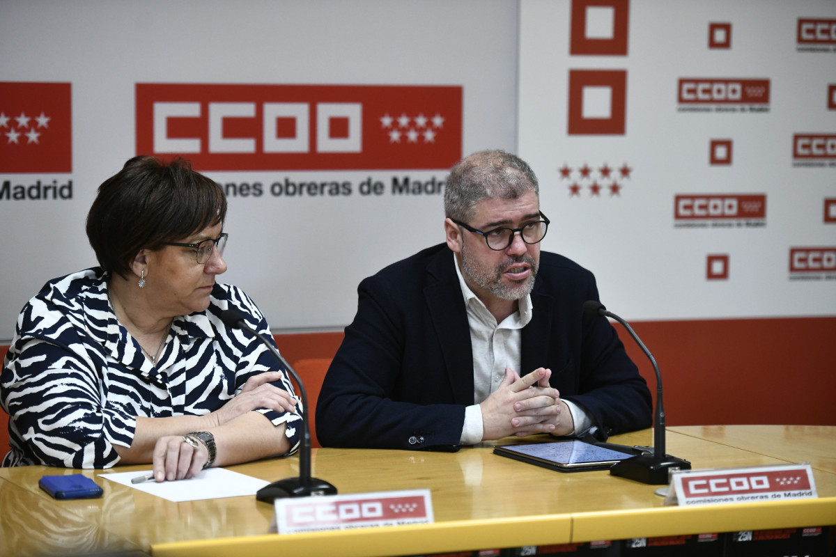 Archivo - La secretaría de Acción sindical, Mari Cruz Vicente y el secretario general de CCOO, Unai Sordo