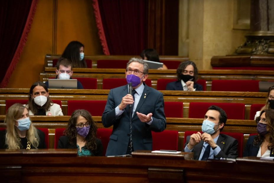El consejero de Economía y Hacienda de la Generalitat, Jaume Giró, en el pleno del Parlamento del 21 de julio de 2021.