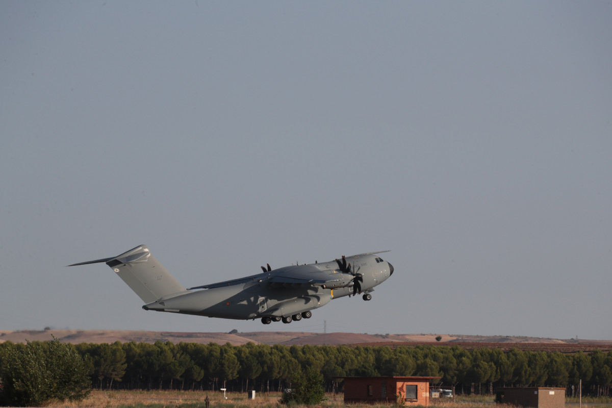 El avión A440M despega desde la base aérea de Torrejón de Ardoz Hacia Dubái para evacuar a los españoles y colaboradores en Afganistán, a 18 de agosto de 2021
