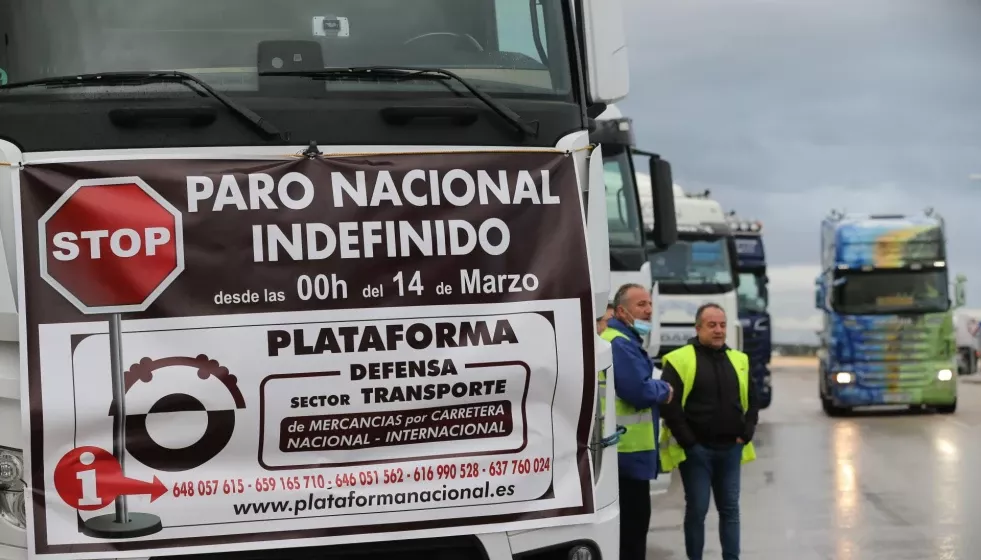 Paro del transporte convocado por Plataforma Nacional en primavera en una imagen de archivo